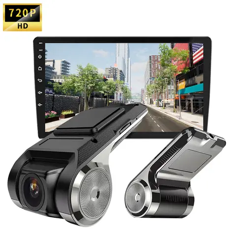 HD 대시 캠 차량용 USB ADAS DVR 듀얼 렌즈 카메라 비디오, 안드로이드 멀티미디어 플레이어 전용, 전면 녹음기 역방향 시야