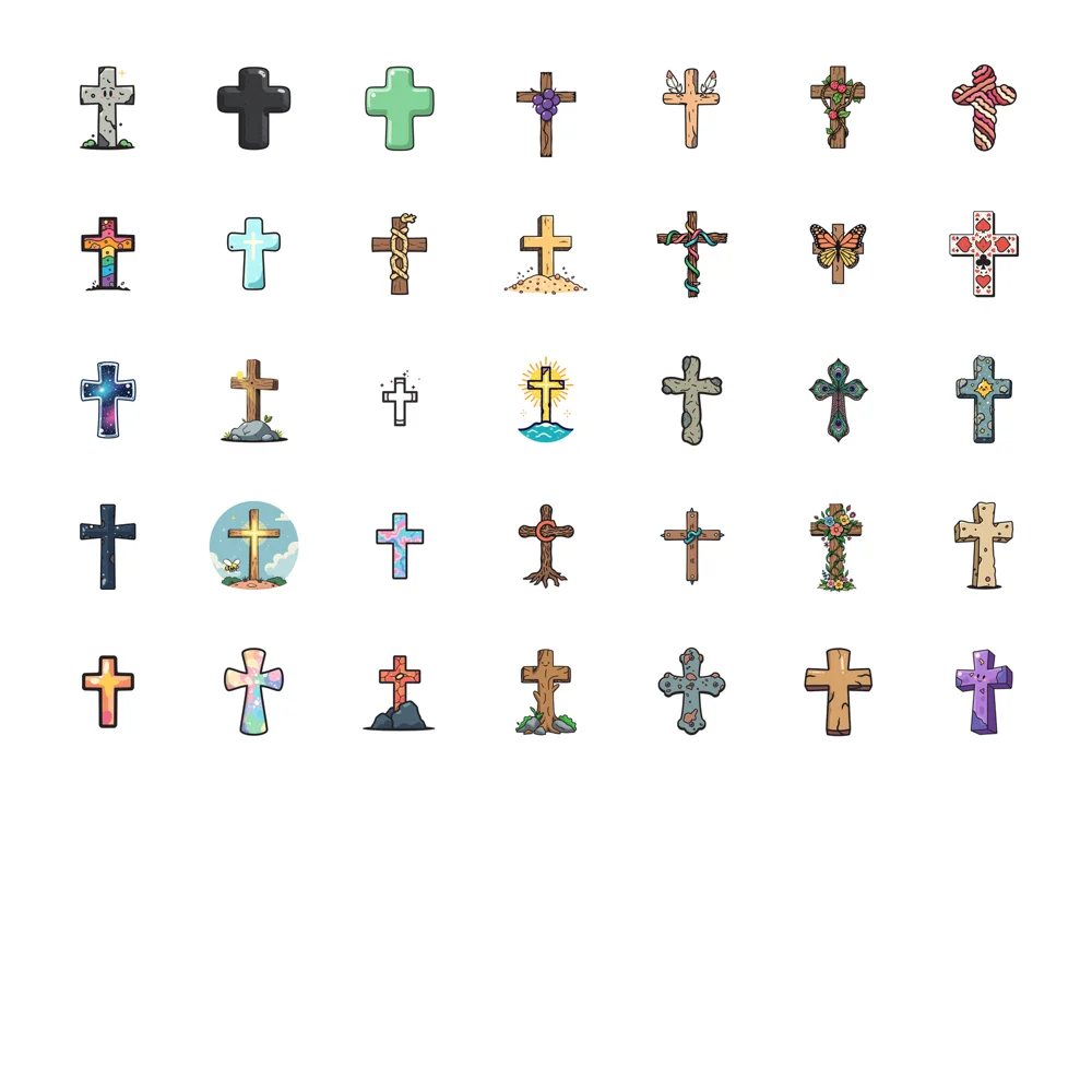 Surreal Religion Decals Abstract Cross Decorative Stickers Religious Decals For Suitcase Car Sticker Fridge