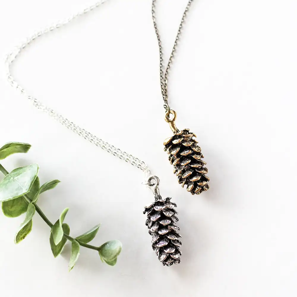 Retro Branches Pine Cones modeling 2 kinds Colour Whatever You Choose Banquet Party Necklace