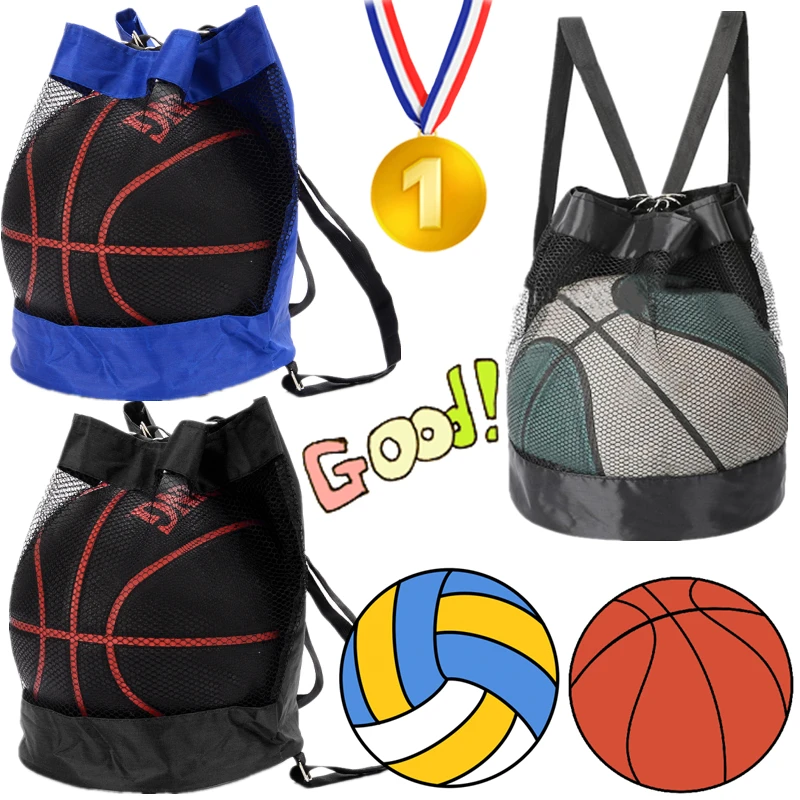 New Portable Basketball Mesh Bag Outdoor Football Soccer Storage Volleyball Backpack Ball Fitness Training Bag Gifts 2 Colors