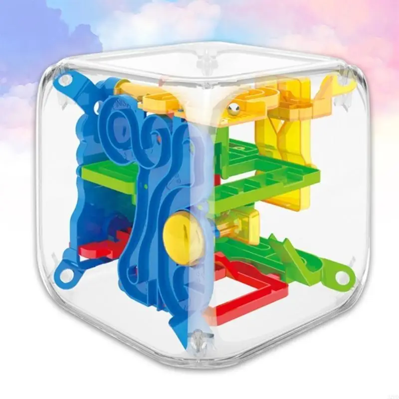J2HD Mini Puzzle Maze Cube Toy Multicolor Paths Optional Table Game Gift for Kids