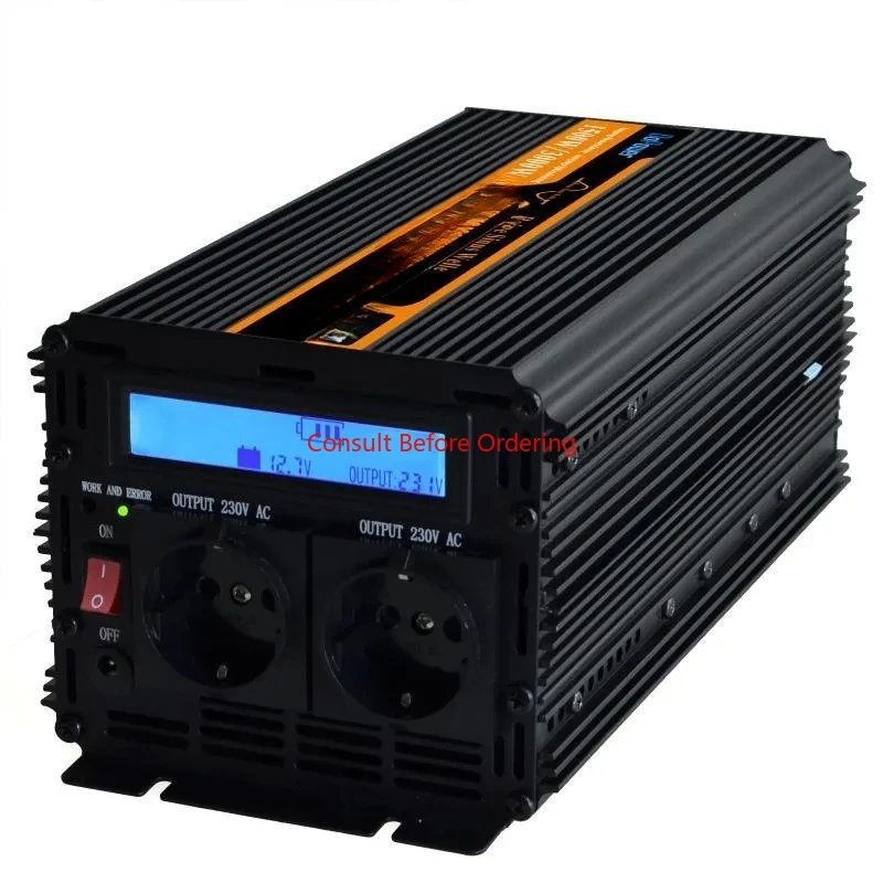 

Чистая синусоида, инвертор постоянного тока 12 В в переменный ток 230 В с дистанционным управлением и ЖК-ДИСПЛЕЙ, инвертор мощности 1500 Вт