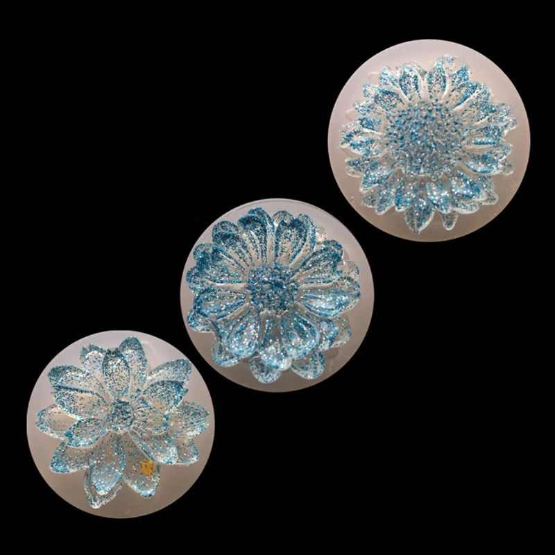 652F Flower Silicone Mold Keychain Pendants Epoxy Resin Molds for DIY Epoxy Resin