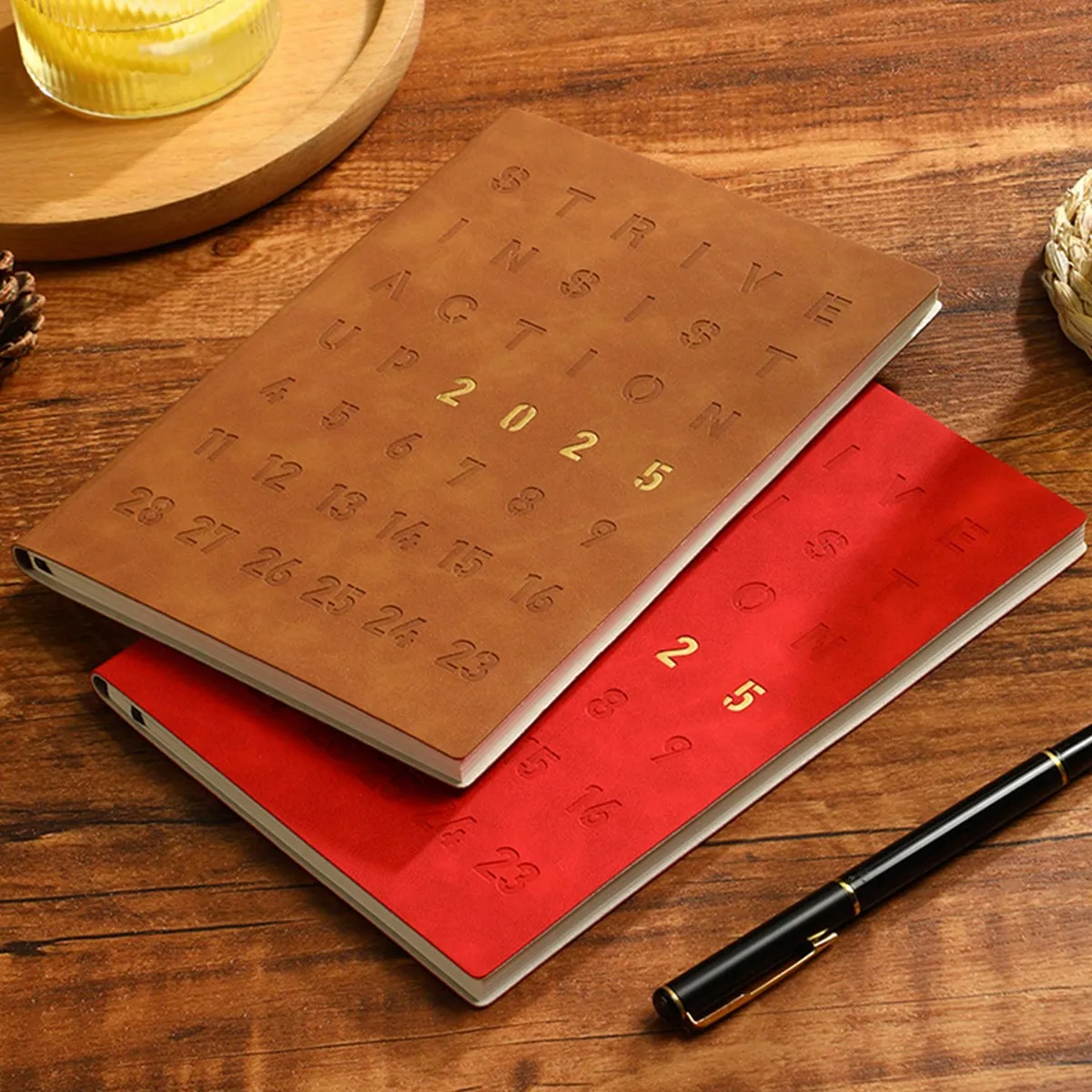 1Pc 2025 English Agenda Book English Daily Planner A5 Student Notebook Travel Punch Card Record Book