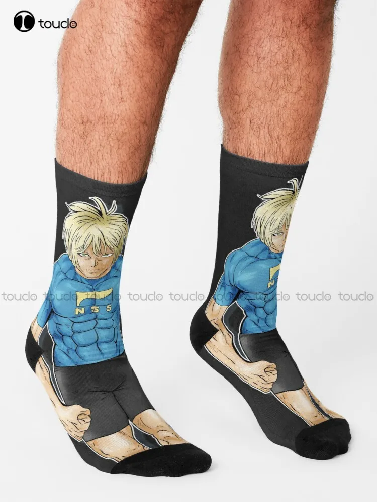 Cosmo Imai Kengan Ashura Cosmo Imai Anime Manga Socks White Soccer Socks Men Design Happy Cute Socks  New Popular Funny Gift