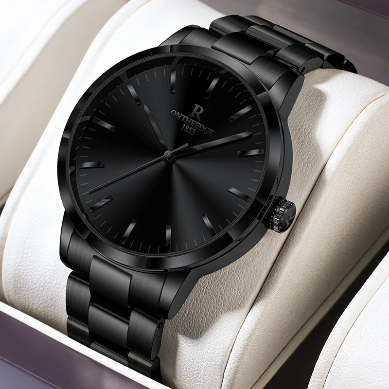 

Fashion For Men Watch Business Style Black Stainless Steel Strap Outdoor Waterproof Sports Quartz WristWatch Relogio Masculino