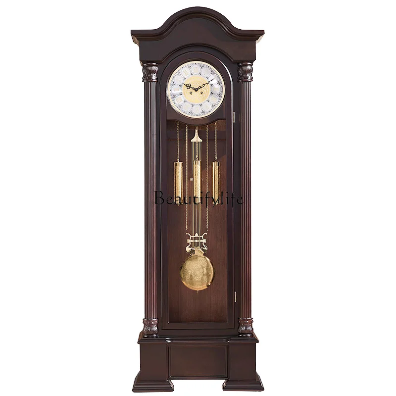 

European-style desk clock German Helmler floor-to-ceiling mechanical solid wood pendulum clock