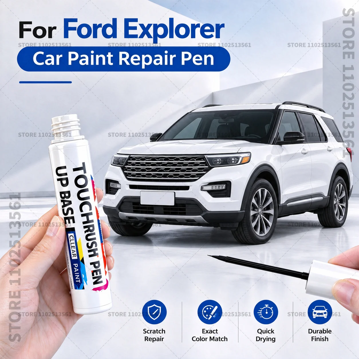 For Ford Explorer White Black Car Scratch Remover Paint Pen Touch Up Marker for Auto Body Repair Door Bumper Fender Accessories
