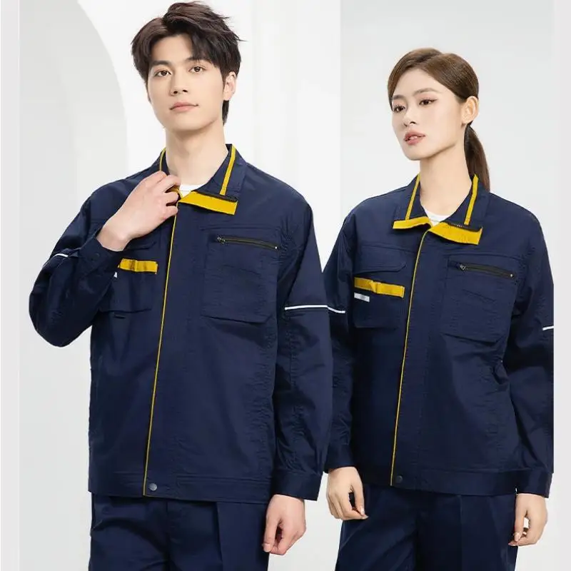 Men's Long Sleeved High Quality Workshop Workwear Suit Personalized Custom Design Print Logo Factory Decoration Workers Clothes