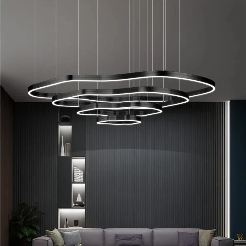 Modern Terraces Chandelier Home Indoor Lighting for Cricular Ring Led Living Room Coffee/Gold Restaurant Pendant Lamps