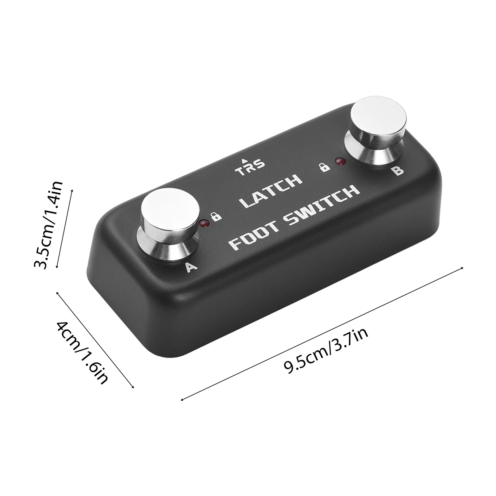 2 Pedal Pengontrol Efek Pedal Sakelar Kaki Fungsi Penguncian Sakelar Kaki Saluran B Lampu Indikator LED Input Stereo 6.35Mm