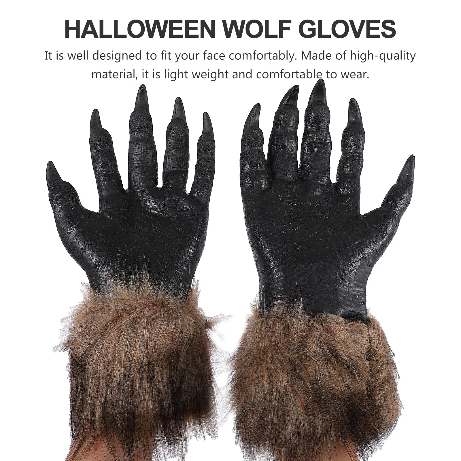1Set Handschoenen Combinatie Halloween Kostuum Partij Accessoire Mannen Vrouwen Wolf Masker Set Maskerade Halloween Handschoenen