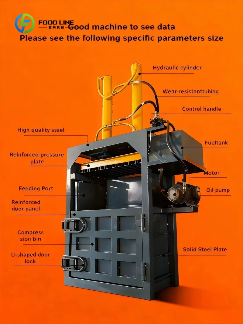 Customized Electric Driven Vertical Waste Paper Baler Hydraulic Pressing Machine for Bale Waste