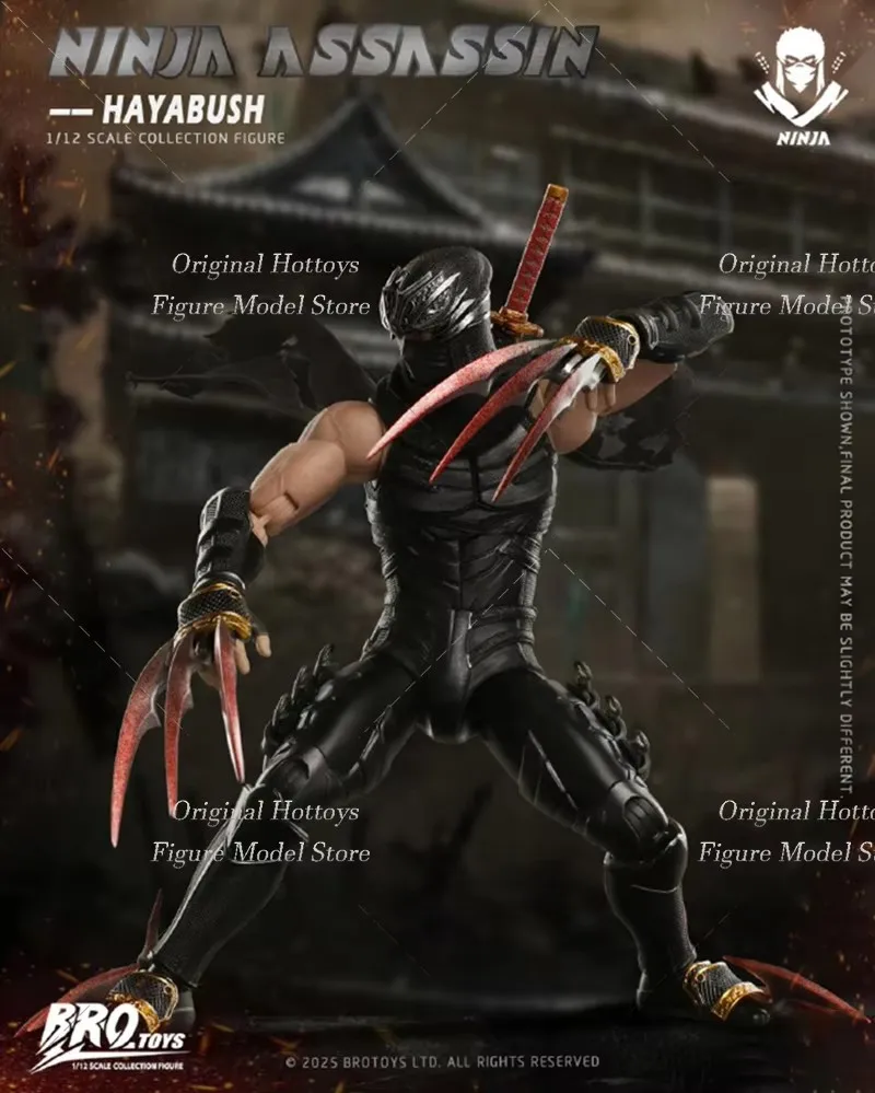 BROTOYS LR010 1/12 스케일 남성 군인 블랙 닌자 암살자 하야부시 풀 세트 6인치 액션 피규어 모델 선물 컬렉션