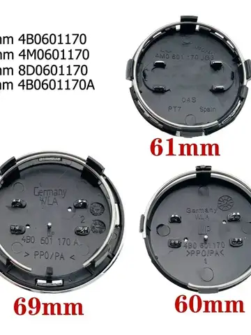 4개 자동차 로고 휠 센터 커버 배지 69mm 60mm 61mm 68mm 스티커 디자인 아우디 휠 센터 커버에 적합