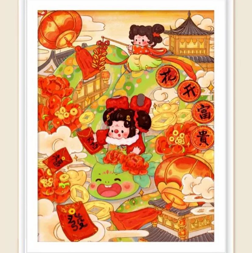 

9ct 65x85cm Chinese lanterns Embroidery DIY Chinese Style Printed Kits Cross Stitch Needlework Set Home Decor Crafts 47 Colors