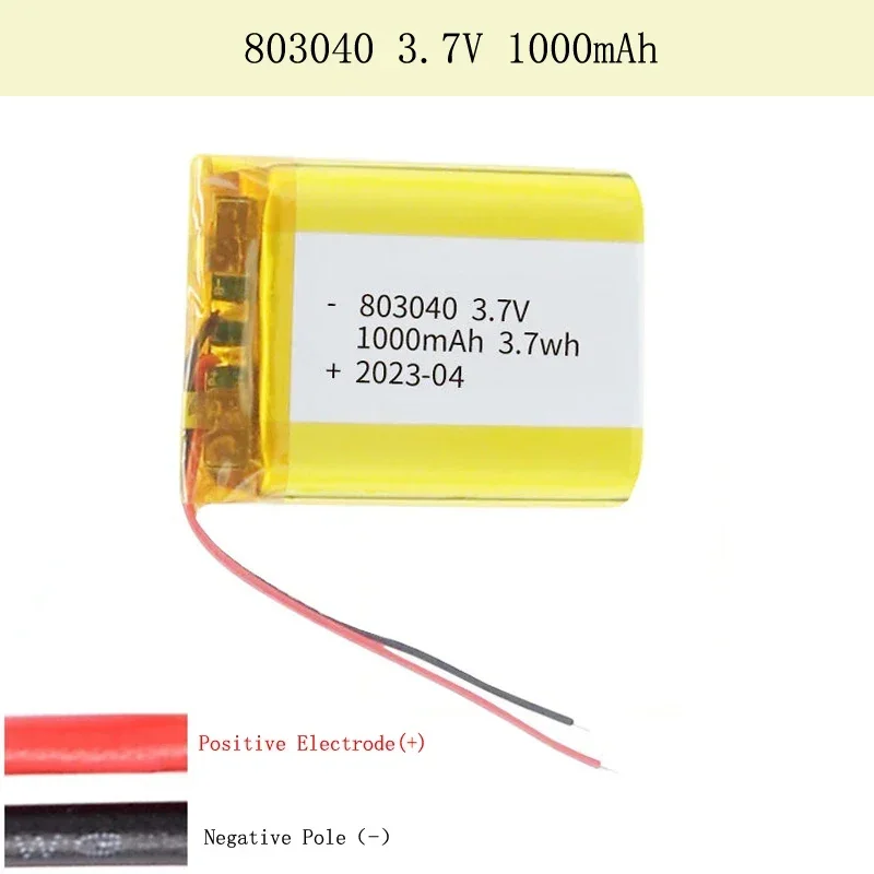 1/10pcs 3.7V 1000mAh 803040 Polymer Lithium Lipo Li-ion Battery For PSP GamePad Radio Navigator Bluetooth Speaker Radio MP345