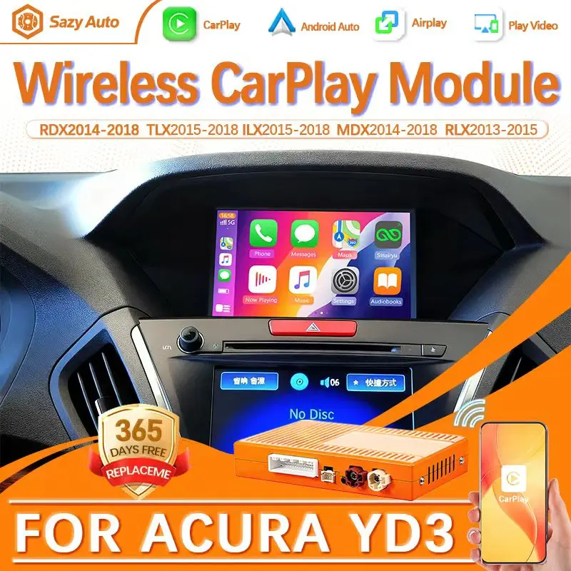 2025 CarPlay اللاسلكي لـ Acura RDX TLX-L ILX RLX TLX Honda Odyssey مع وصلة مرآة AirPlay أندرويد وظائف السيارات مشغل راديو #1