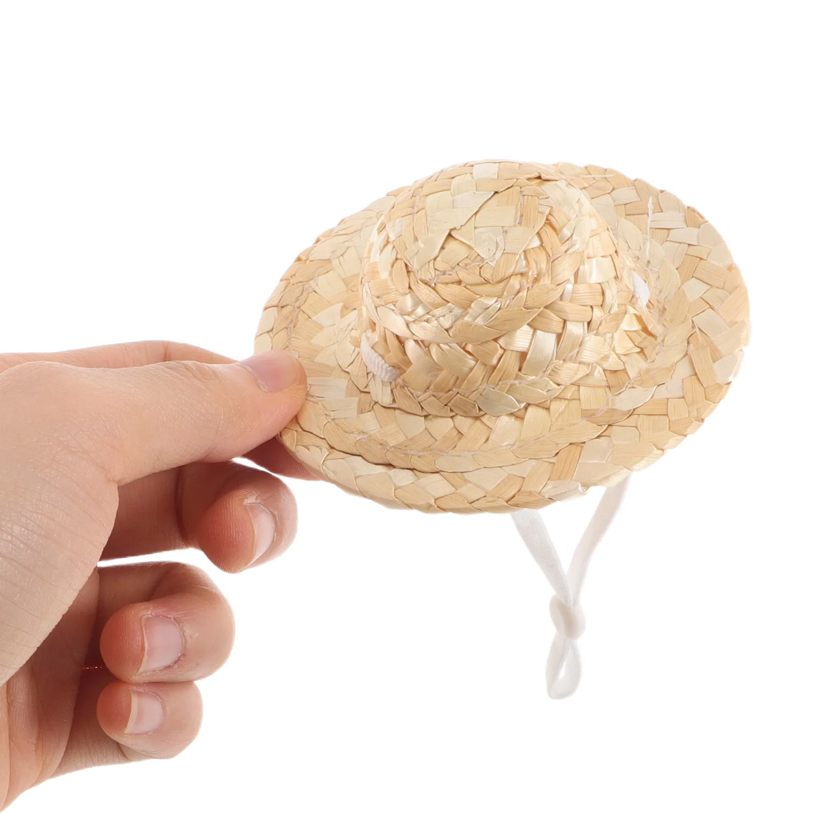 

6pcs Mini Hats Diy Small Woven Pet Costume Handmade Tiny Craft Cap Outdoor Sun Protection Lightweight Comfortable Dollhouse