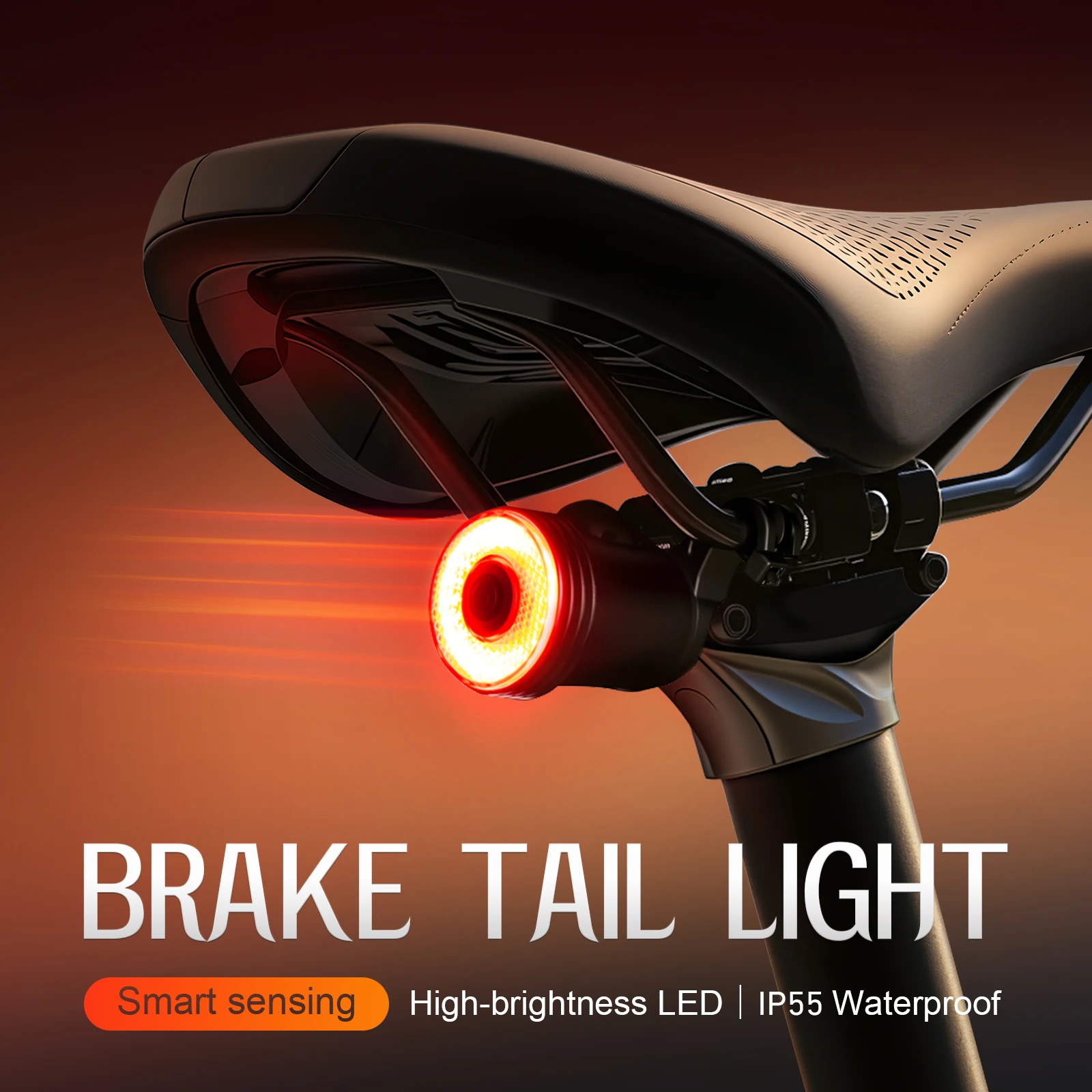 

CYCLAMI Smart Bicycle Tail Light Brake Sensing Rear Bike Taillight Waterproof Type-C MTB Road Warning Light Cycling Accessories