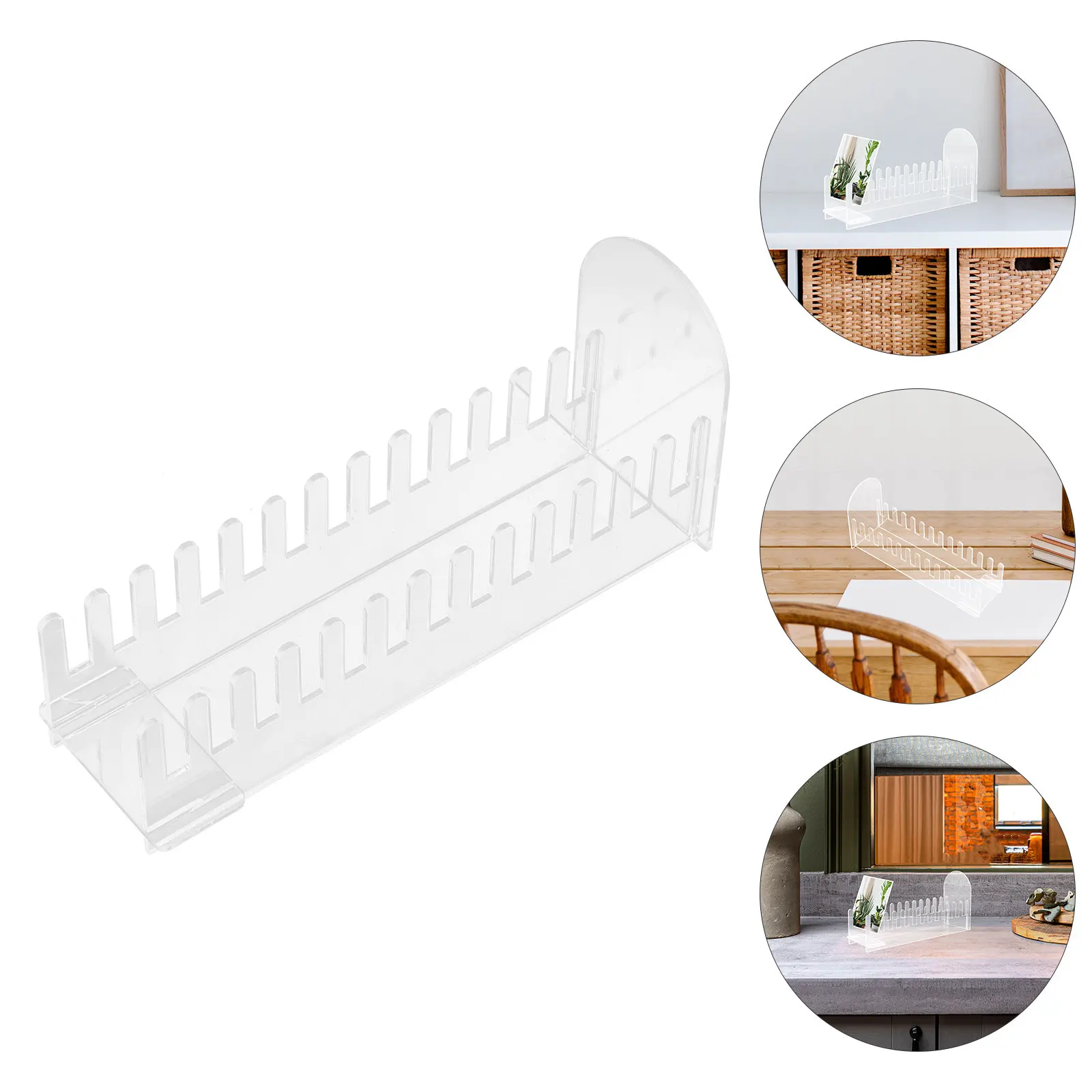Acrylic Card Display Stand Greeting Card Holder Multi-Slot Clear Modern Design for Postcards Vendor Events Retail Display