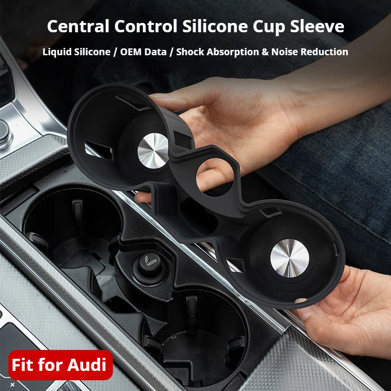 

For Audi A6 A7 C8 2019-2024 Center Console Cup Holder Silicone Drink Sleeve Non-Slip Mat Cup Cover Car Interior Accessories