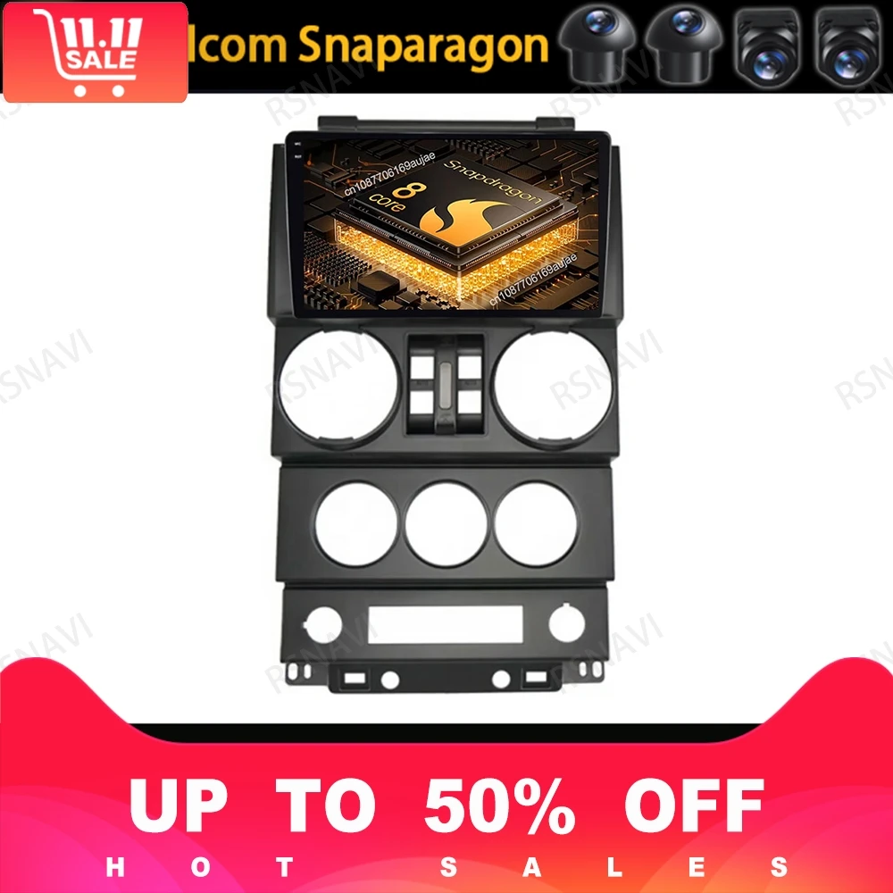 راديو السيارة أندرويد 15 لسيارة جيب رانجلر غير محدود 3 JK 2008 - 2010 4G LTE QLED Autoradio كوالكوم ستيريو DVD BT 5G WIFI GPS DSP #1