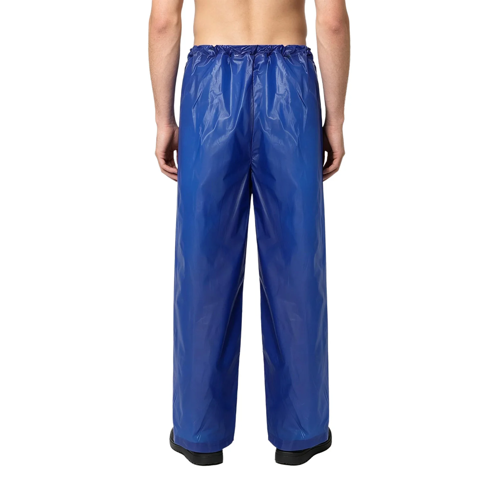 Adult Mens Pants Waterproof Rain Pants Elastic Waistband Lightweight Portable Wide Leg Rainwear Trousers for Fishing Hiking Work