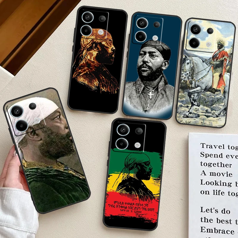 Emperor Menelik Ii Of Ethiopia Adwa Case For Redmi Note 12 9 10 11 13 Pro Plus 9S 10S 11S 12S Cover For Redmi 12 10C 12C 13C