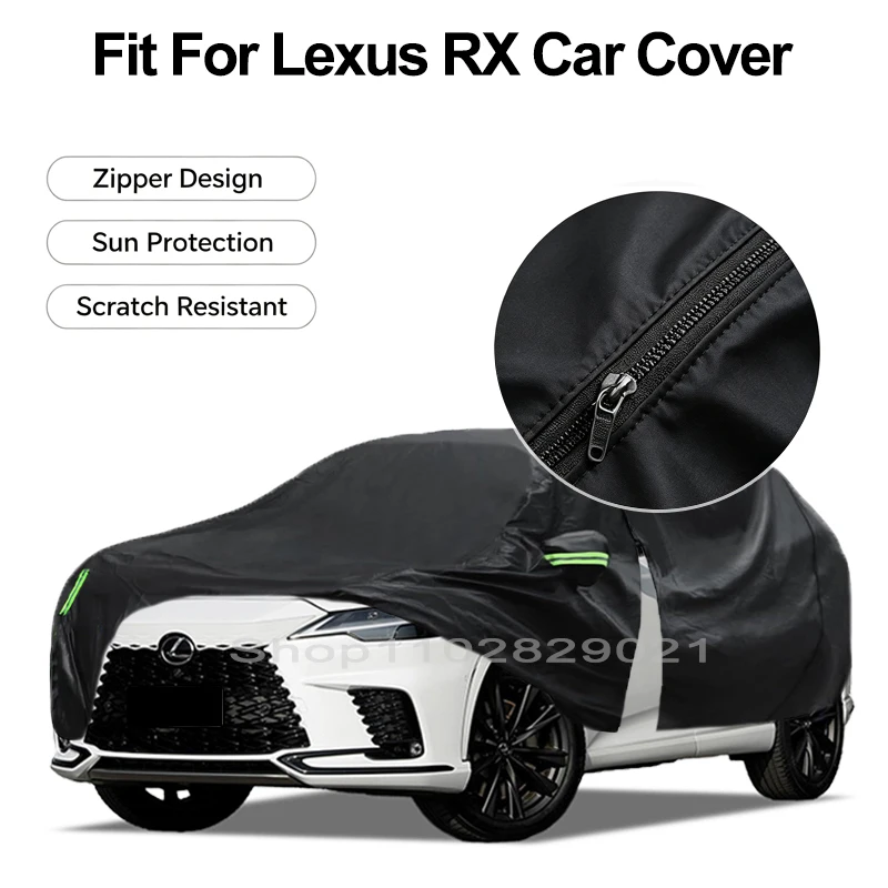 Zipper Door Waterproof Car Cover For Lexus RX Windproof Dustproof UV Protection All Weather Auto Protector