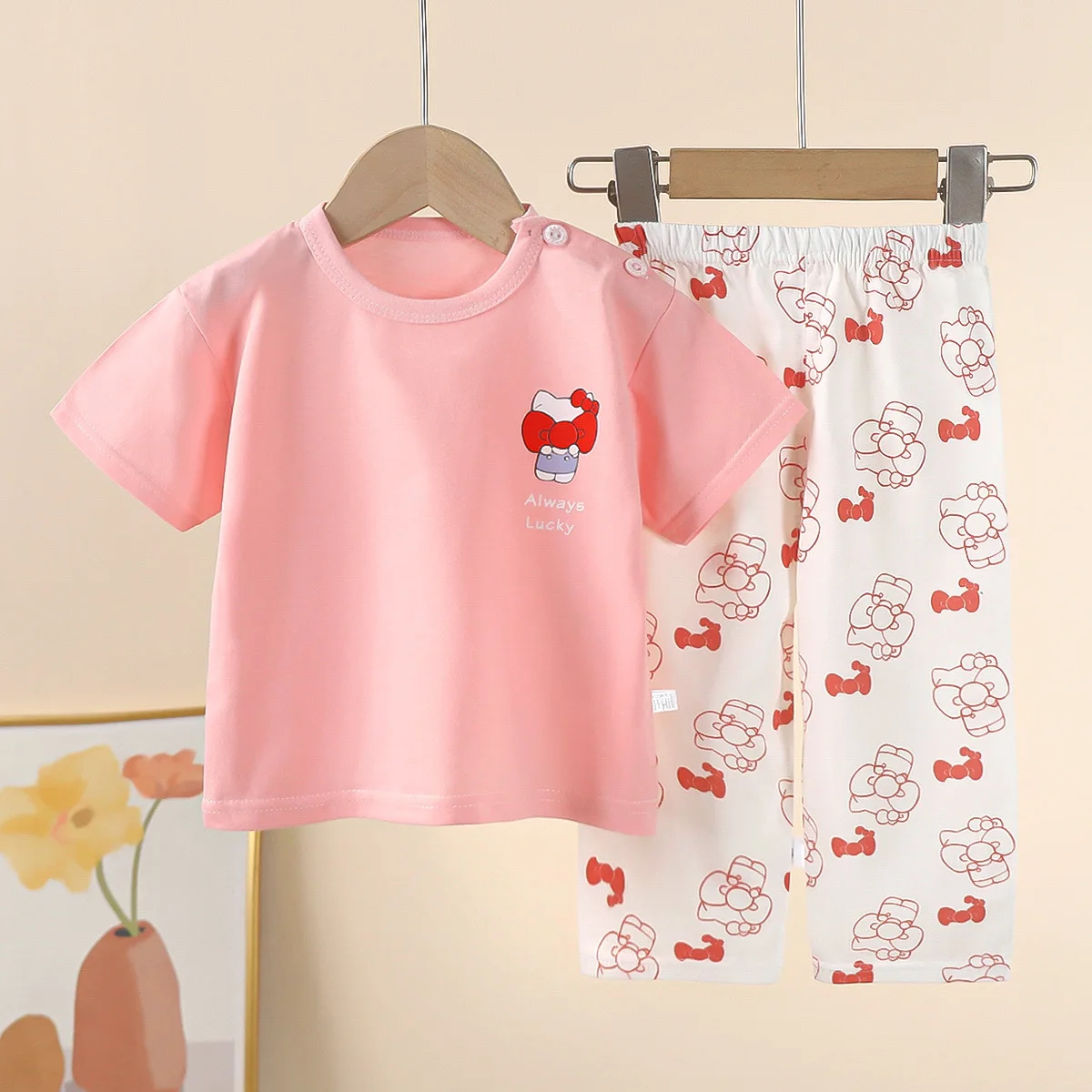 Children Underwear Set Pure Cotton Summer Autumn New Boys Long-sleeved Pajamas Girls Home Clothing Children\'s Clothing