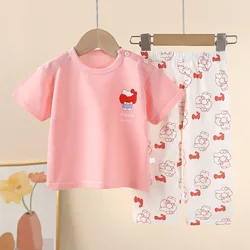 Children Underwear Set Pure Cotton Summer Autumn New Boys Long-sleeved Pajamas Girls Home Clothing Children's Clothing