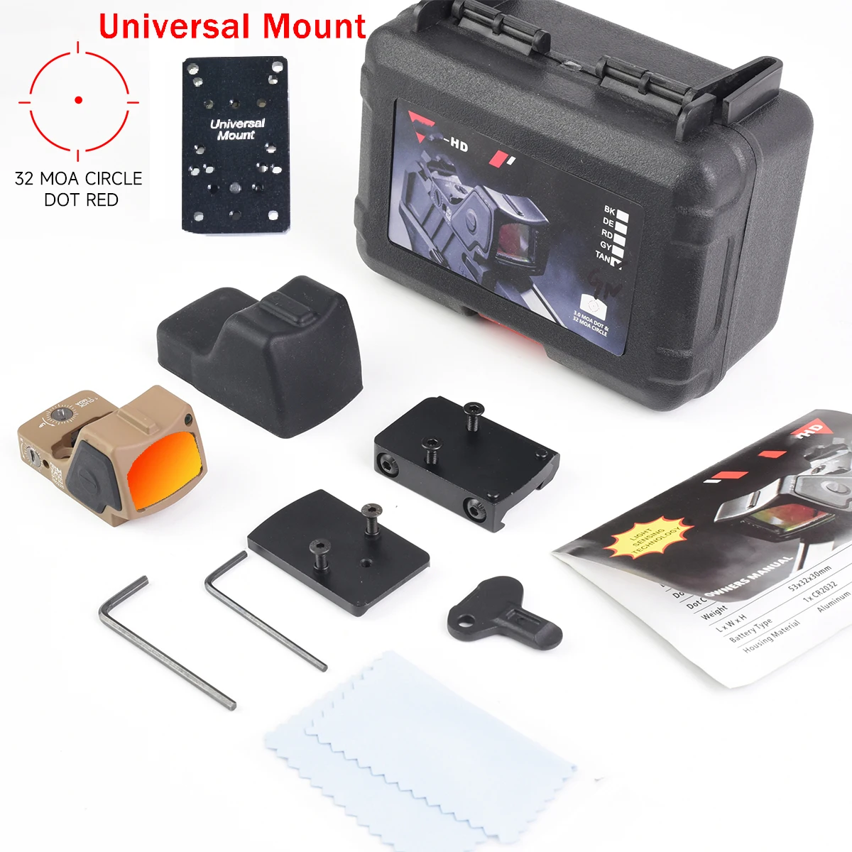 Hot Sale Tactische RM Red Dot Sight Optische Reflex Sight Airsoft Holografische Schietkijker met Gl*ck Montagebasis
