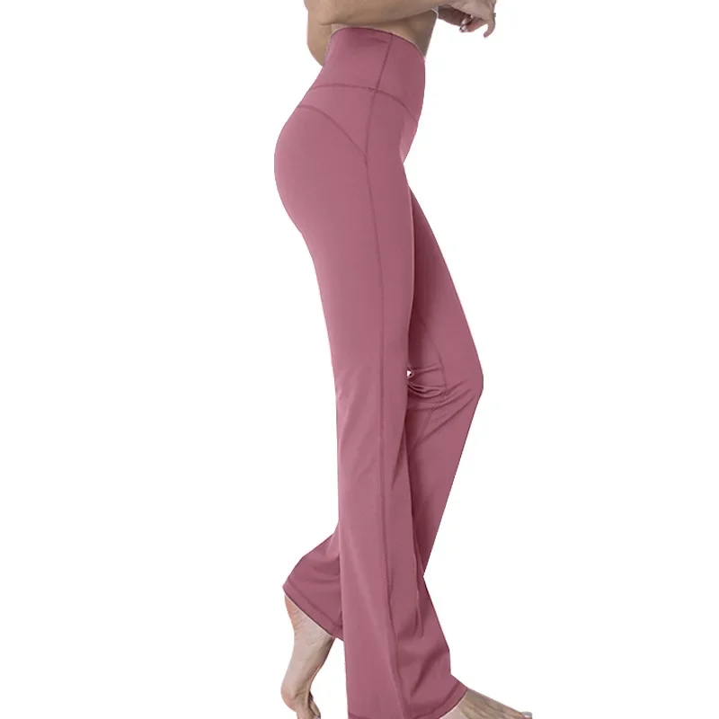 L Women's Loose High Waist Yoga Bell Bottoms for Women's Fitness and High Elasticity Outdoor Yoga Pants.