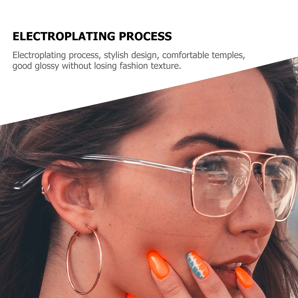 

Metal Anti-allergic Glasses Accessories 2 Sets Replacement Temples for Men Women Comfortable Arms Electroplating Stylish Labor