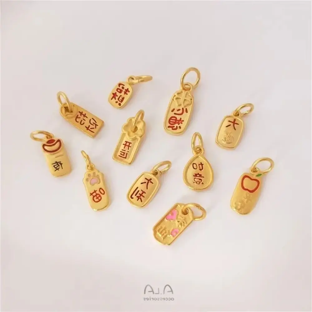 

New Year's China-Chic Sand Gold Accessories Lucky Lotus Two Happy Peanuts Fu Brand Gourd Pendant Diy K257