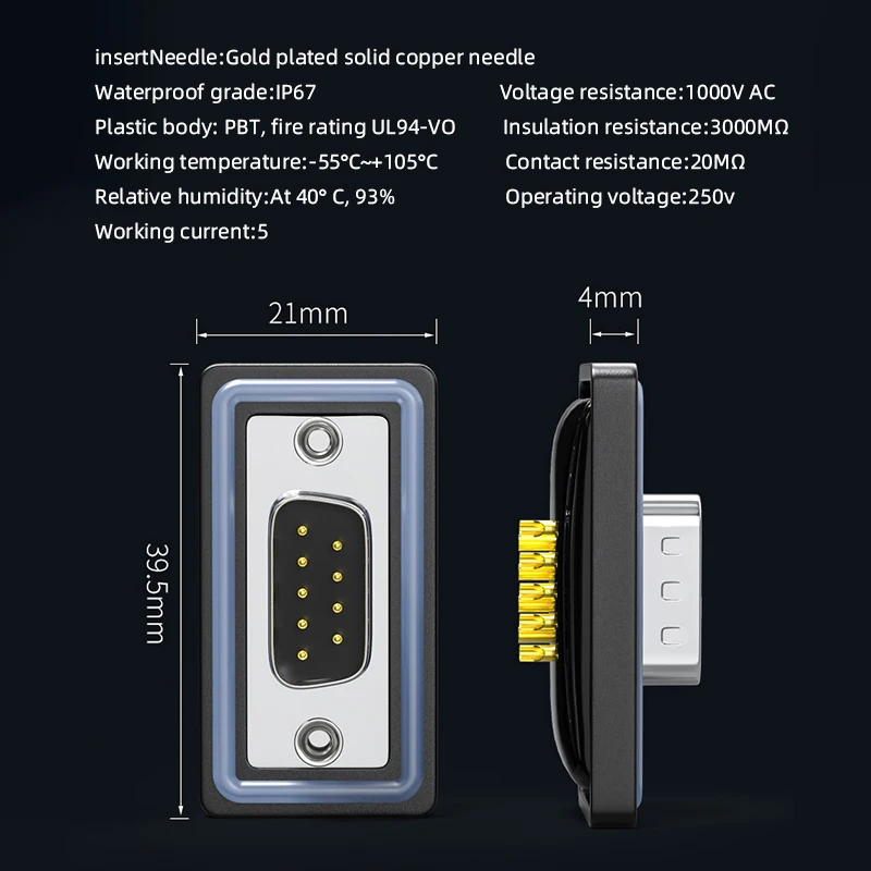 Waterproof DB9 DB15 DB25 Solderless Connector Industrial 9/15/25Pin Serial Port Plug IP67 DB9/RS232/485 Breakout Board Terminal