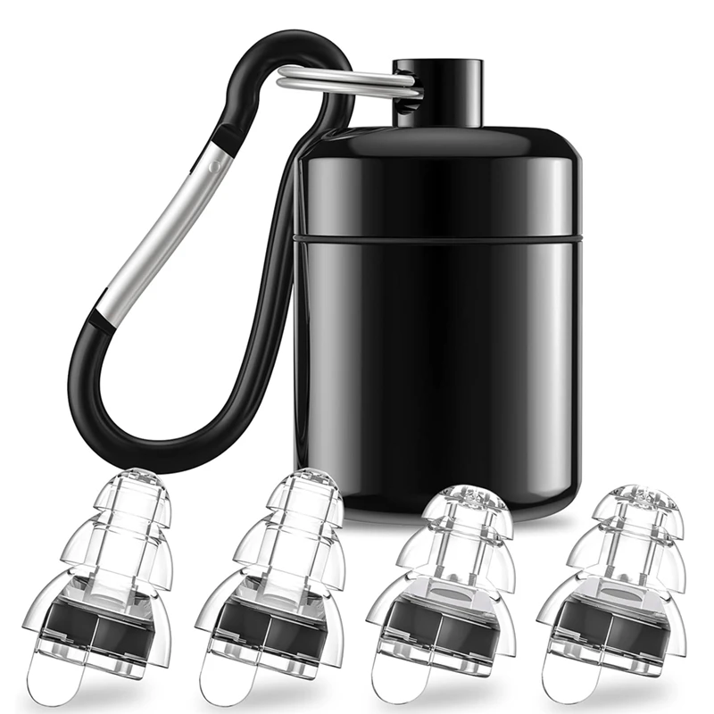 콘서트 음악가용 하이파이 콘서트 귀마개, 소음 감소 귀마개, 24Db 고급 필터, 2 쌍 (검정색) 내구성