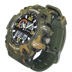 Submersible Military Digital Watch Men Dual Display Waterproof Electronic Hand Clock Student Camouflage Sport Wristwatch Male