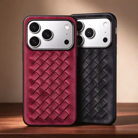 Luxury Grid Pattern Suede-like Phone Case for iPhone 18 Pro Max Air 17 Pro 16 15 14 Plus 13 12 Turn Fur Closure Edge Back Cover