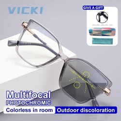 VICKI Fashion Cat Eye Design Progressive Women's Anti-Blue Light Glasses Photochromic Customizable Prescription  PFD 2208
