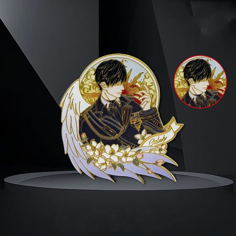 Love And Deepspace Caleb Cosplay-Abzeichen Anime-Charakter Weihnachtsbroschen Pins Weihnachtsfeier-Requisiten Fans Neujahrsgeschenke – Detail 4