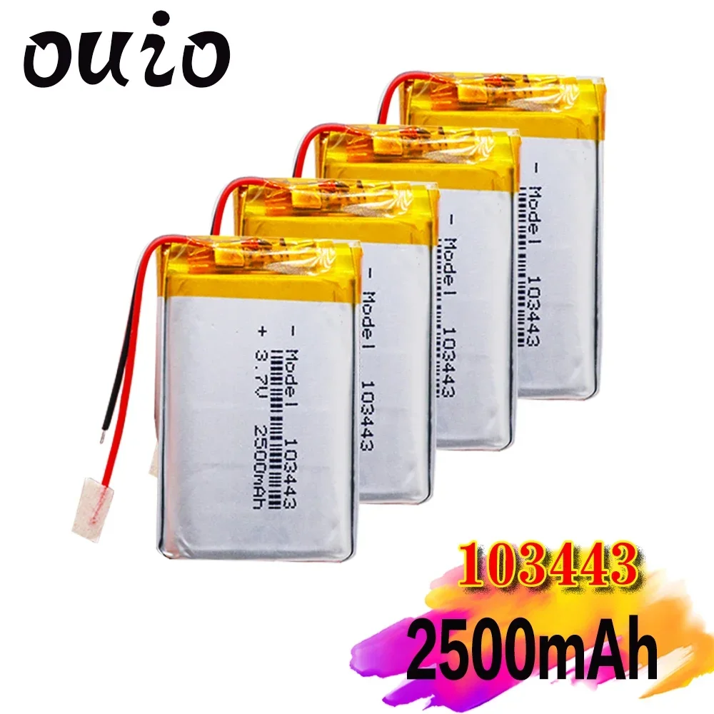 Polymer Battery 3.7V Lithium Polymer Battery 103443 2500MAH Game Machine MP3 MP4 MP5 Lithium Battery GPS Navigator