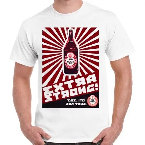 

Red Horse Extra Strong Beer Logo Philippines Manila Retro T Shirt 1501High Quality 100%Cotton Short Sleeve