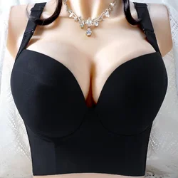 Seksowny biustonosz Push-Up Plus Size Lingere bielizna damska różowy biustonosz duże duże panie biustonosz bez fiszbin biustonosz bezszwowy mody