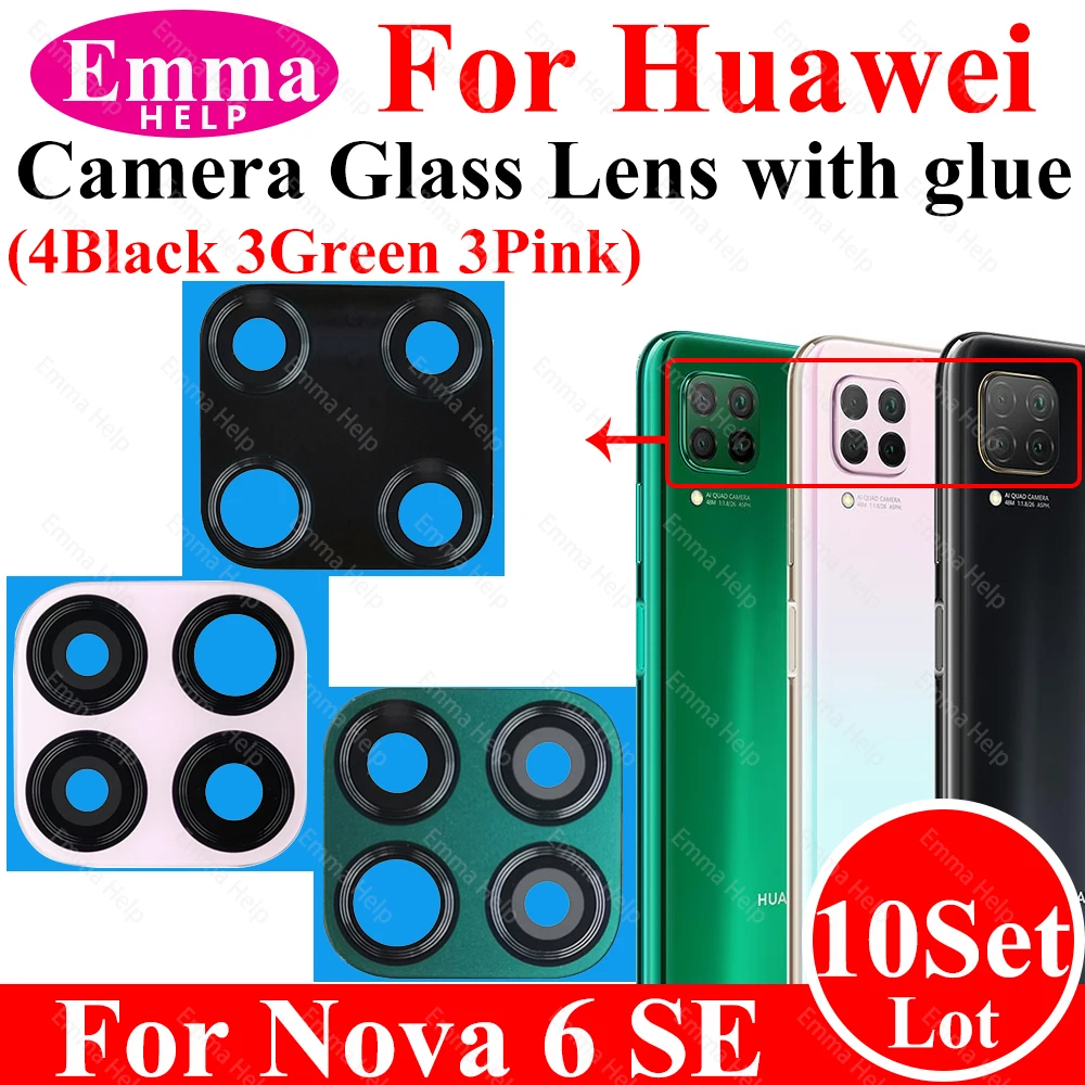 Camera Glass Lens For Huawei Nove 5 Pro 6 7 SE 7i 7 8 Pro 4E Back Rear Camera Lens With Adhesive Sticker Glue Phone Accessories