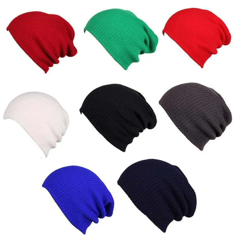 Solid Unisex Beanie Autumn Casual Soft Knitted Beanie Stretch Stretch Skull Hat Fashion Warm Hat Men Women Plain Daily Hat