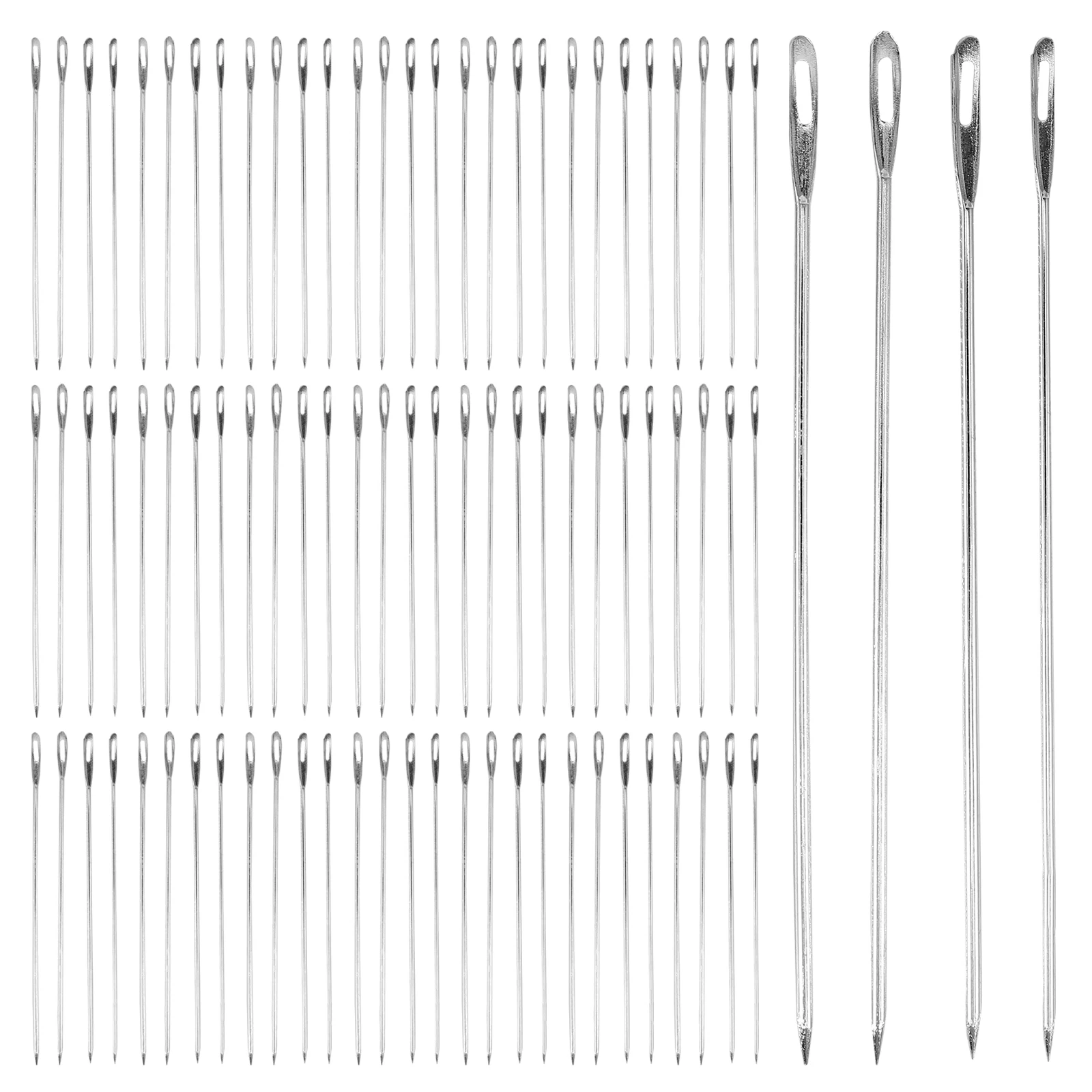 

100 Pcs Hand Sewing Needles 15cm Crochet Needles For Crocheting Darning Large Eye Tapestry Crochet Knitting Big Steel Iron Yarn