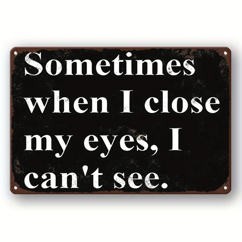 2D Flat Funny Vintage Metal Tin Sign Wall Plaque, 