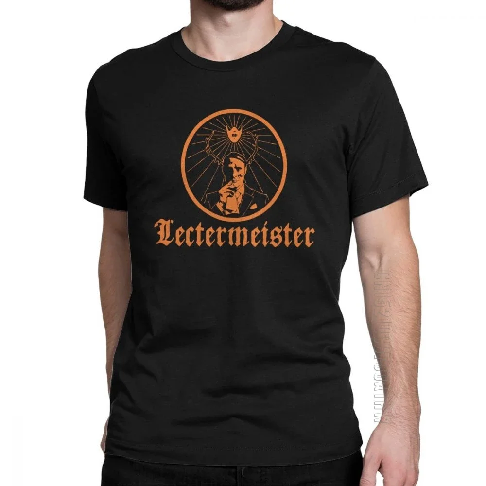 Lectermeister Hannibal Men\'s T-Shirts Lecter Will Mads Hugh Tv Horror Funny Tees Short Sleeve T-Shirt Pure Cotton Plus Size